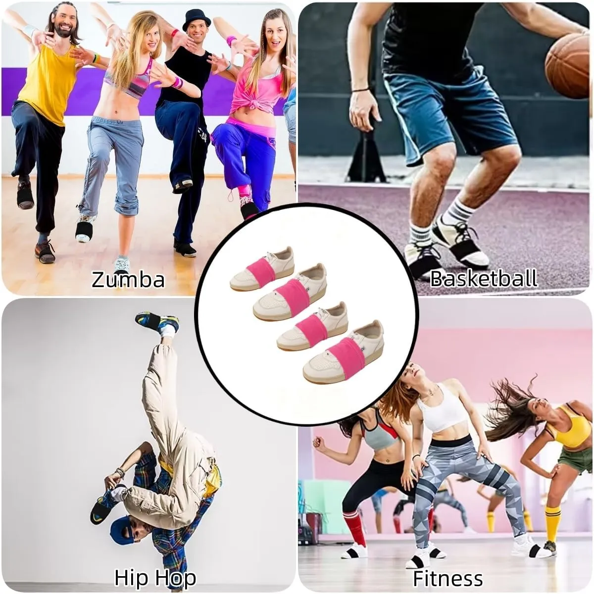 2 Pairs Socks for Dancing Over Sneakers, Dance Shoe Socks on Smooth Floors, Shoes Cover Ballet Dancers Shoe Sliders