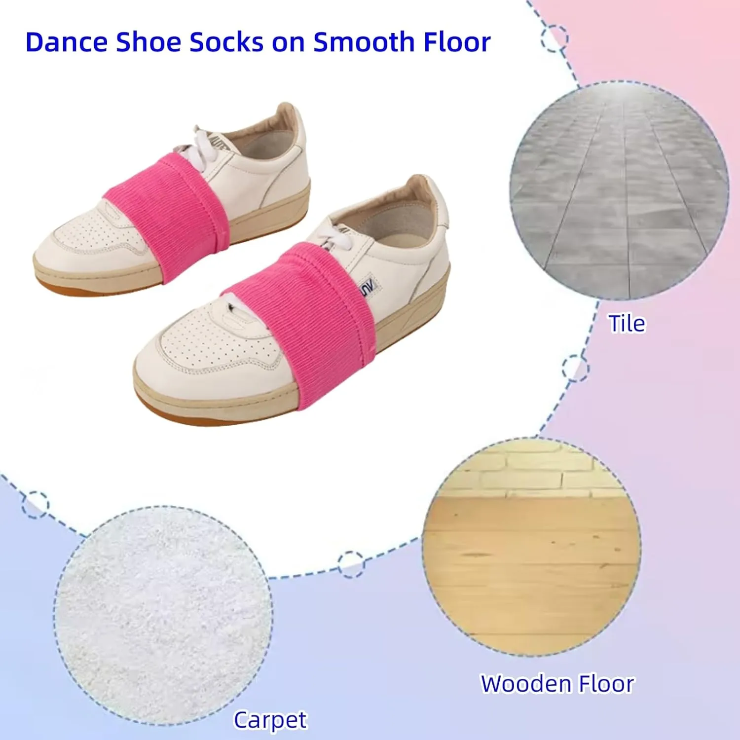 2 Pairs Socks for Dancing Over Sneakers, Dance Shoe Socks on Smooth Floors, Shoes Cover Ballet Dancers Shoe Sliders