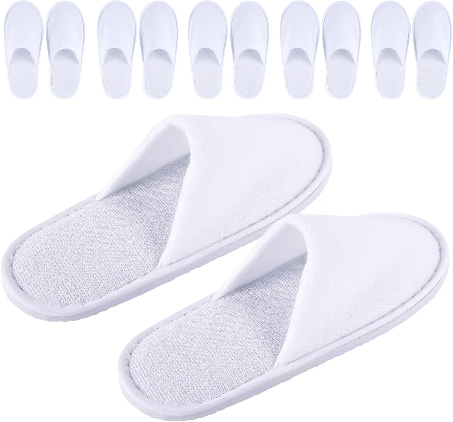 6 Pairs of Spa Slippers for Kids Hotel Babouches Disposable Outdoor Travel House Boys Girls Slipper Non-slip Soles for Children 6-10 Years Old