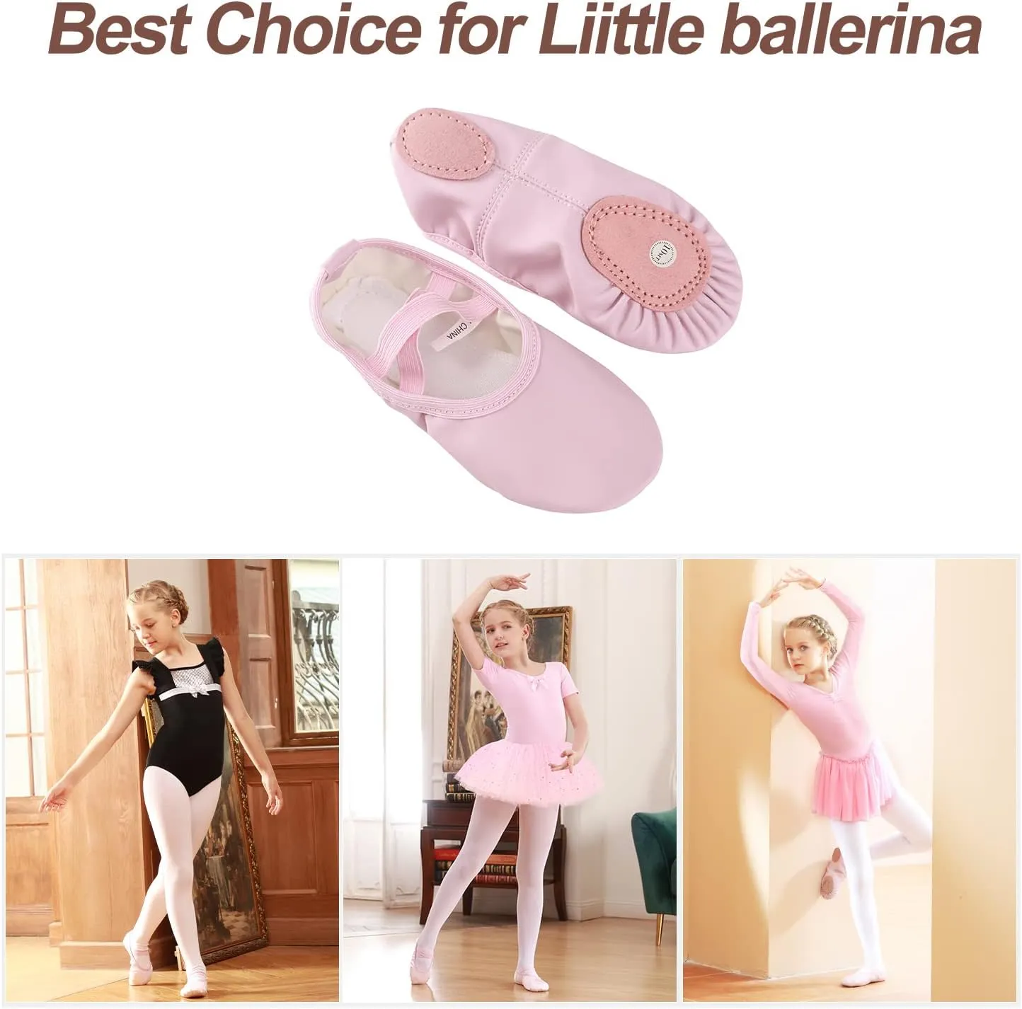 Ballet Shoes for Girls, Canvas Ballet Shoes Leather Split Sole Dance Shoes, Ballet Slippers for Toddler Girls(Toddler/Little/Big Kid)