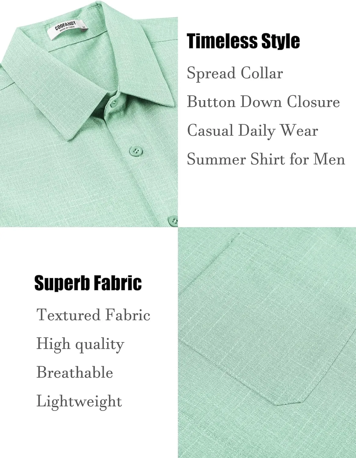 COOFANDY Men's Linen Shirts Short Sleeve Casual Shirts Summer Beach Button Down Shirts with Pocket