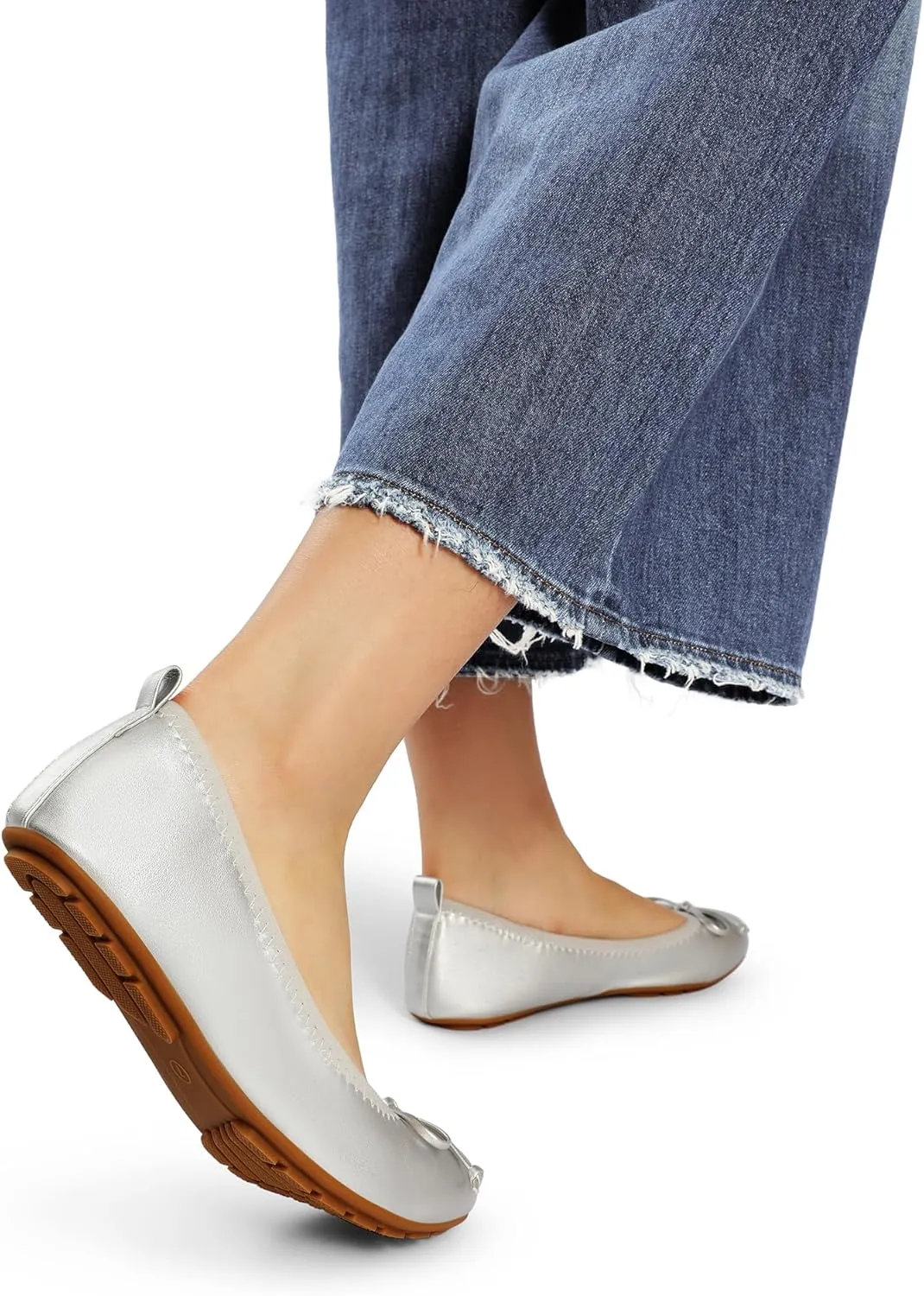 DREAM PAIRS Women's Flats, Foldable Ballet Flats for Women, Bowknot Round Toe Comfort Light Weight Slip-On Dress Shoes