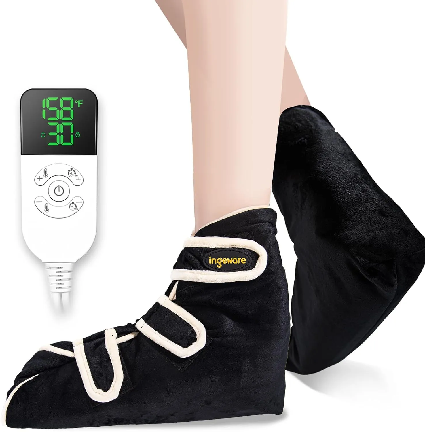 Electric Feet Warmer for Women Men, Pain Relief Heated Arthritis Pads for Feet, Heating Pads with 30-90min Timer, 86-158 Adjustable Temperature Shut Off (Feet)