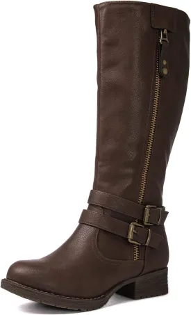GLOBALWIN Women's Knee High Boots Fashion Comfortable Riding Boots For Women Low Heel