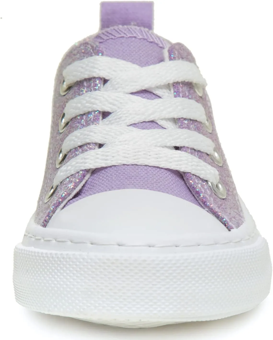 HugRain Little Girls Kids Classic Sparkle Low Top Lace Up Sneakers Walking Shoes