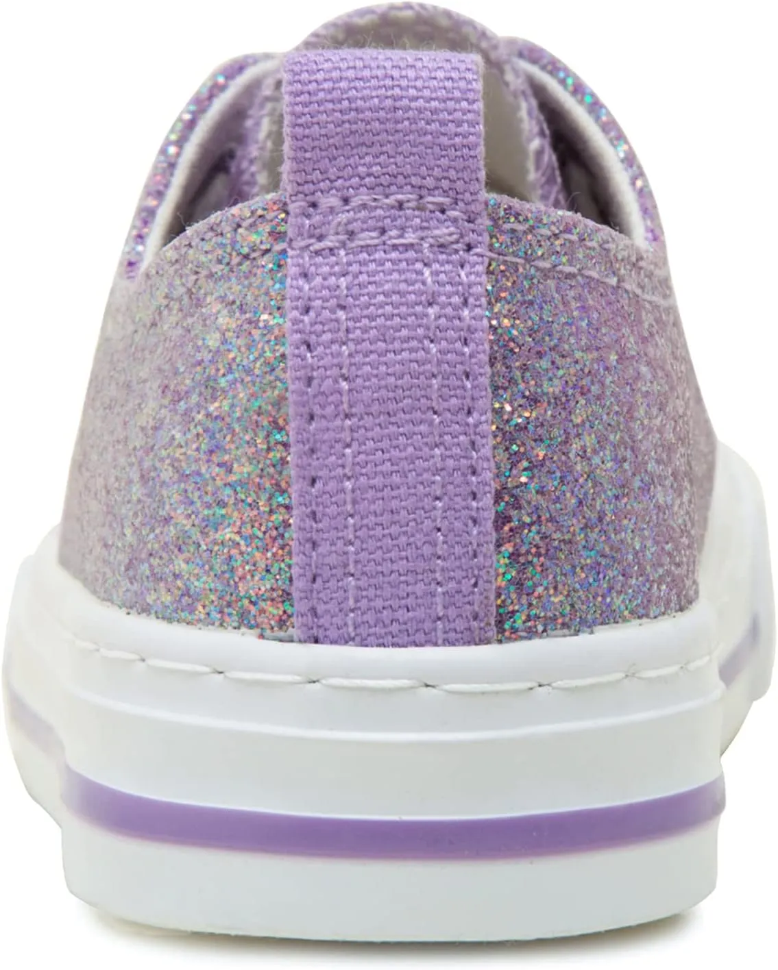 HugRain Little Girls Kids Classic Sparkle Low Top Lace Up Sneakers Walking Shoes