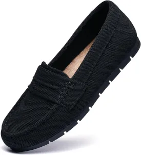 Loafers for Women Comfortable Dressy Casual Work Flats Lightweight & Breathable Slip On Walking Shoes Knit