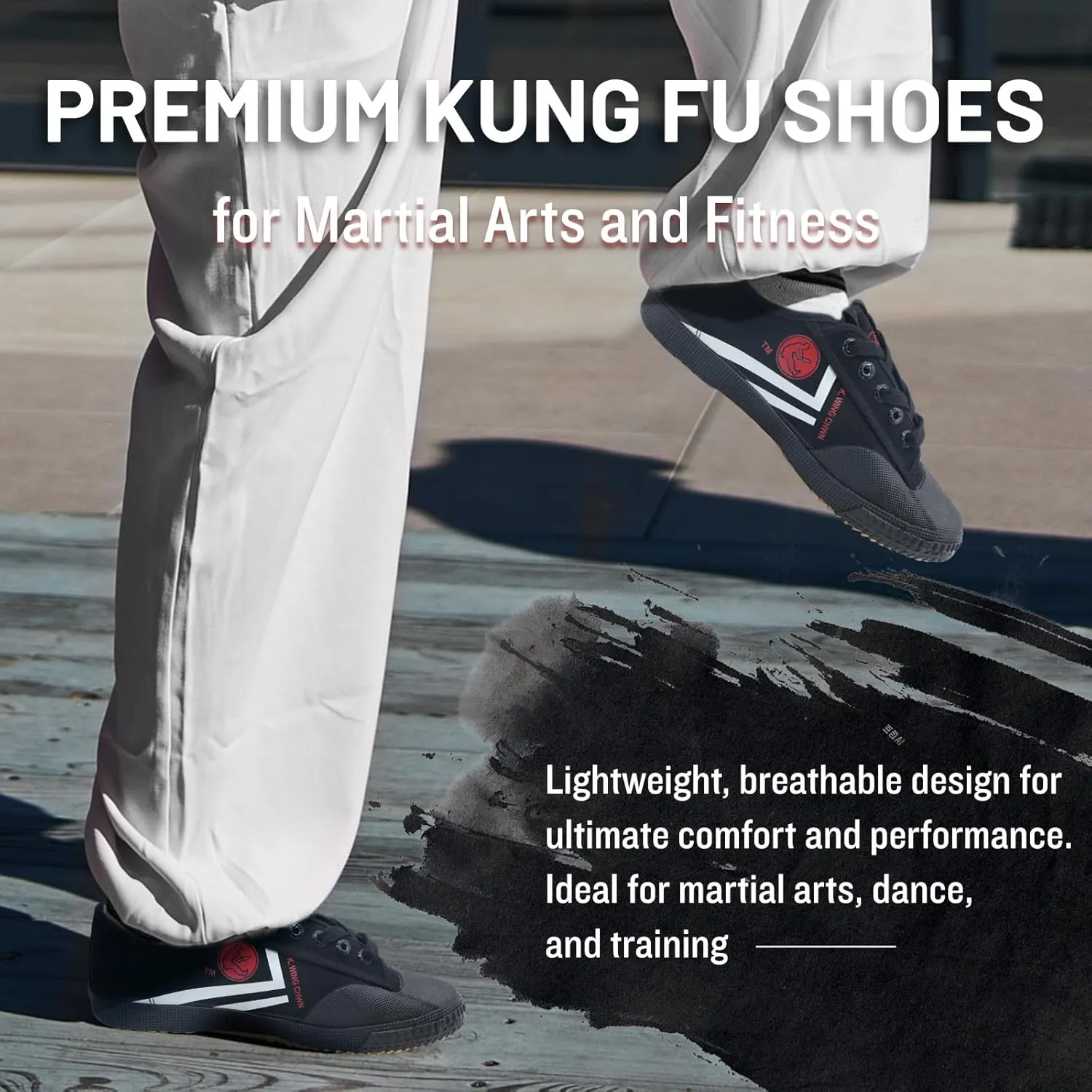 Martial Arts Shoes | Lightweight Breathable Sneakers with Non-Slip Rubber Sole, Toe Protection, Herbal Infused Insole for Men/Women - Kung Fu, Taekwondo, Karate Training & Daily Wear
