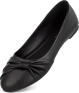 MaxMuxun Women's Flats Shoes Faux Suede Round Toe Ballet Dressy Flats Comfortable Slip On Walking Shoes