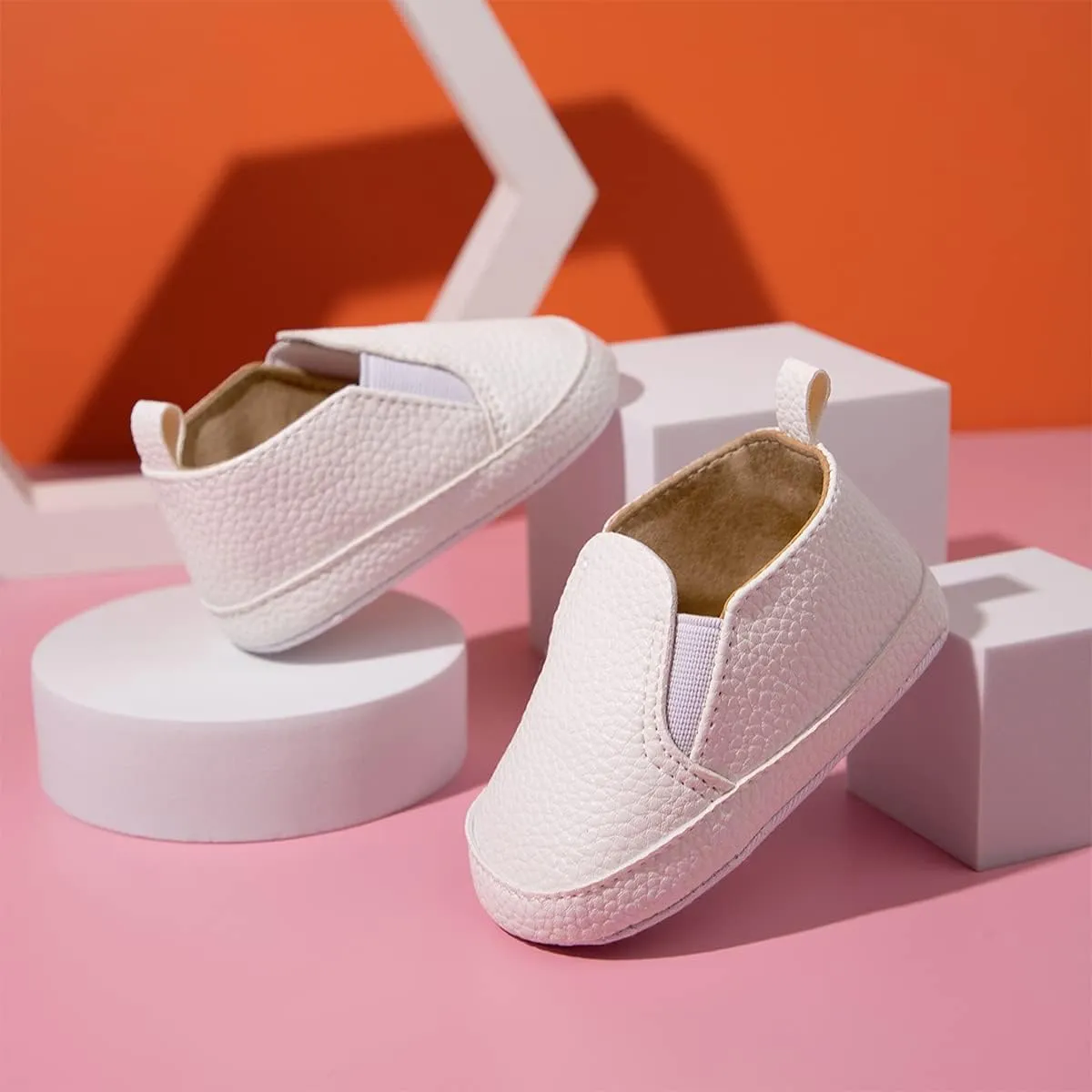 Meckior Infant Baby Girls Boys Canvas Shoes Soft Sole Toddler Slip On Newborn Crib Moccasins Casual Sneaker Austin Boy's Flat Lazy Loafers First Walkers Skate Shoe
