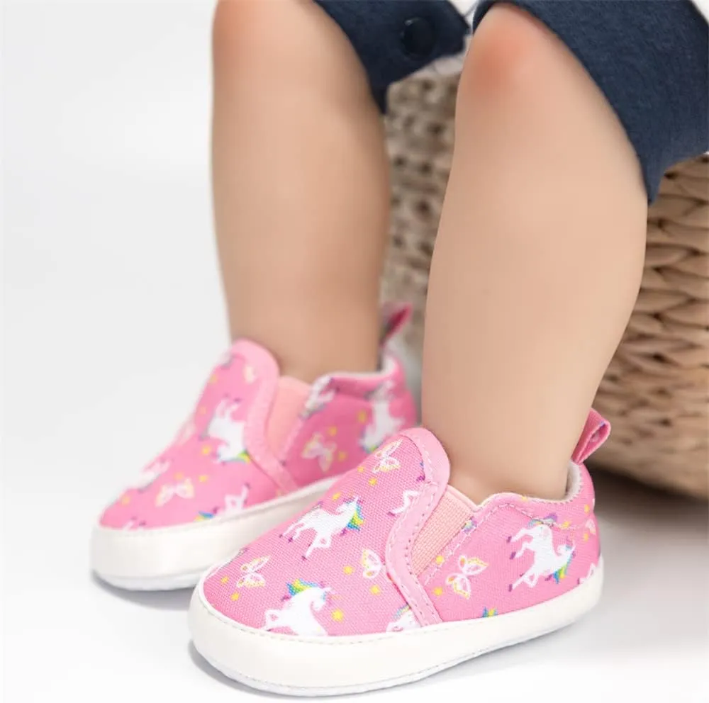 Meckior Infant Baby Girls Boys Canvas Shoes Soft Sole Toddler Slip On Newborn Crib Moccasins Casual Sneaker Austin Boy's Flat Lazy Loafers First Walkers Skate Shoe