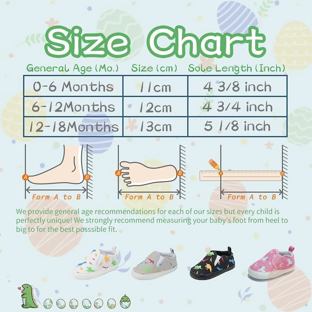 Meckior Infant Baby Girls Boys Canvas Shoes Soft Sole Toddler Slip On Newborn Crib Moccasins Casual Sneaker Austin Boy's Flat Lazy Loafers First Walkers Skate Shoe