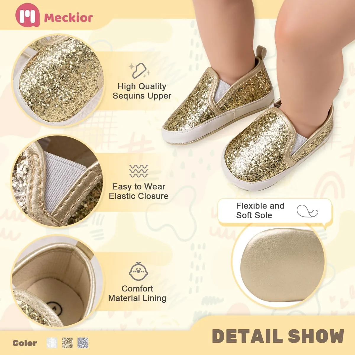 Meckior Infant Baby Girls Boys Canvas Shoes Soft Sole Toddler Slip On Newborn Crib Moccasins Casual Sneaker Austin Boy's Flat Lazy Loafers First Walkers Skate Shoe