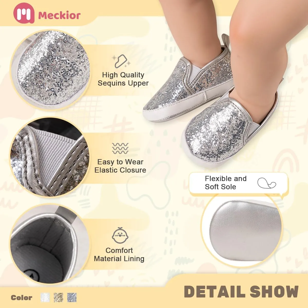 Meckior Infant Baby Girls Boys Canvas Shoes Soft Sole Toddler Slip On Newborn Crib Moccasins Casual Sneaker Austin Boy's Flat Lazy Loafers First Walkers Skate Shoe