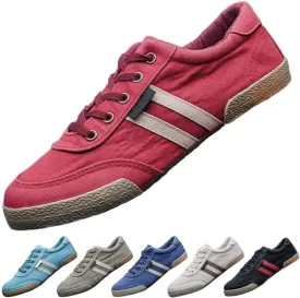 Men's Canvas Shoes All-Match Casual Breathable Fashion Sneakers Comfort Low-top Flat Walking Shoes Simple Soft Vintage Lace-up Casual Shoes