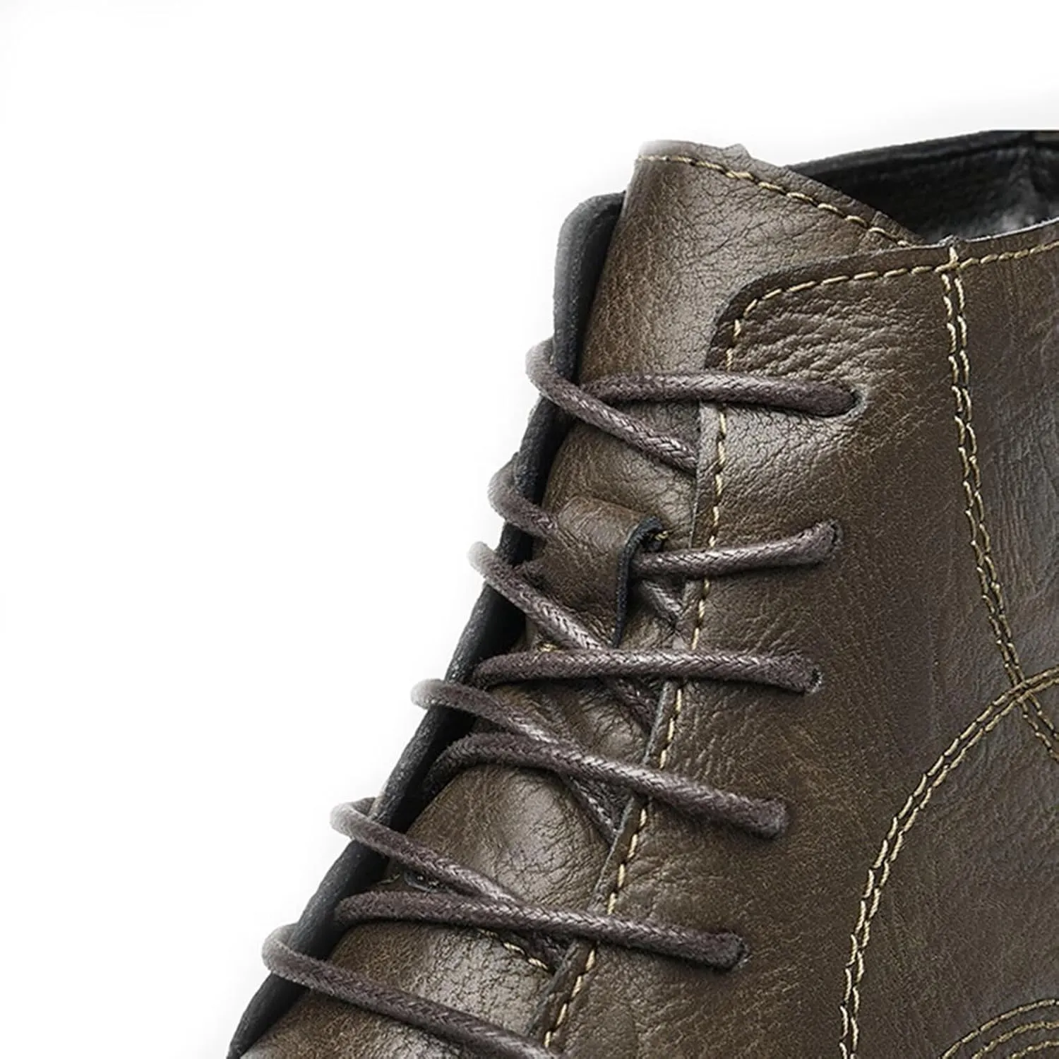 Men's Invisible Height Increasing Elevator Shoes 2.36" Ankle Boots Chunky Business Dress Boots Lace up Mid-Top Casual Retro Stylish Boots