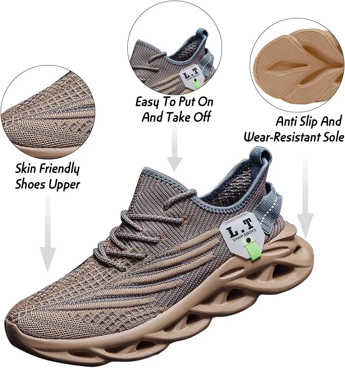Mens Running Walking Tennis Road Shoes Sports Athletic Casual Fashion Gym Hiking Shoes for Men Sneakers Work Breathable Comfortable Lightweight