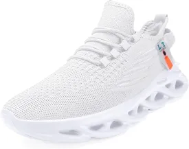 Mens Slip On Running Shoes Athletic Walking Trainers Non Slip Lightweight Breathable Mesh Tennis Comfortable Fashion Sneakers