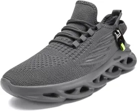 Mens Slip On Running Shoes Athletic Walking Trainers Non Slip Lightweight Breathable Mesh Tennis Comfortable Fashion Sneakers