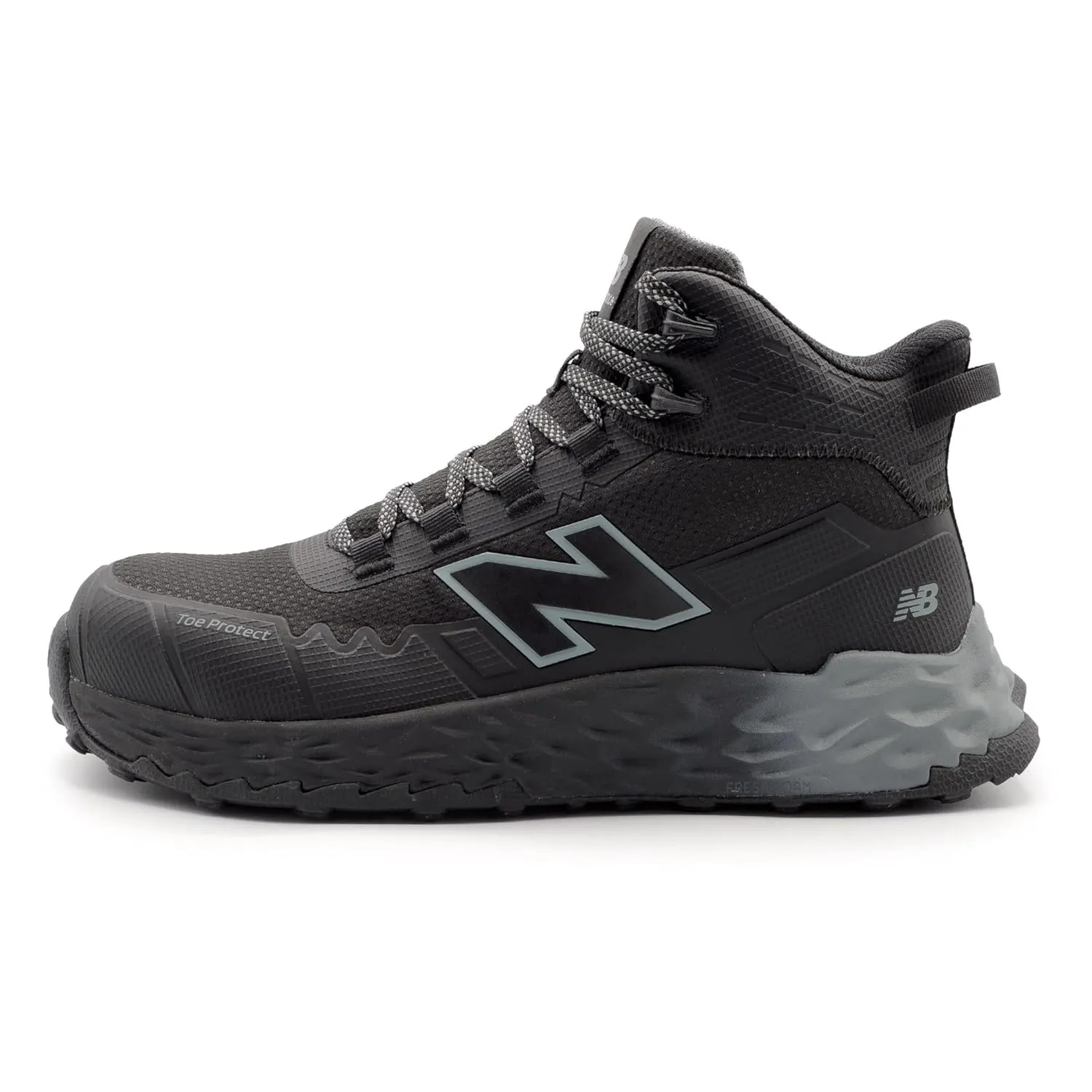 New Balance Fresh Foam Cremorne Composite Toe Safety Shoes for Men - Non Slip, Electrical Hazard - Black/Grey, Mid