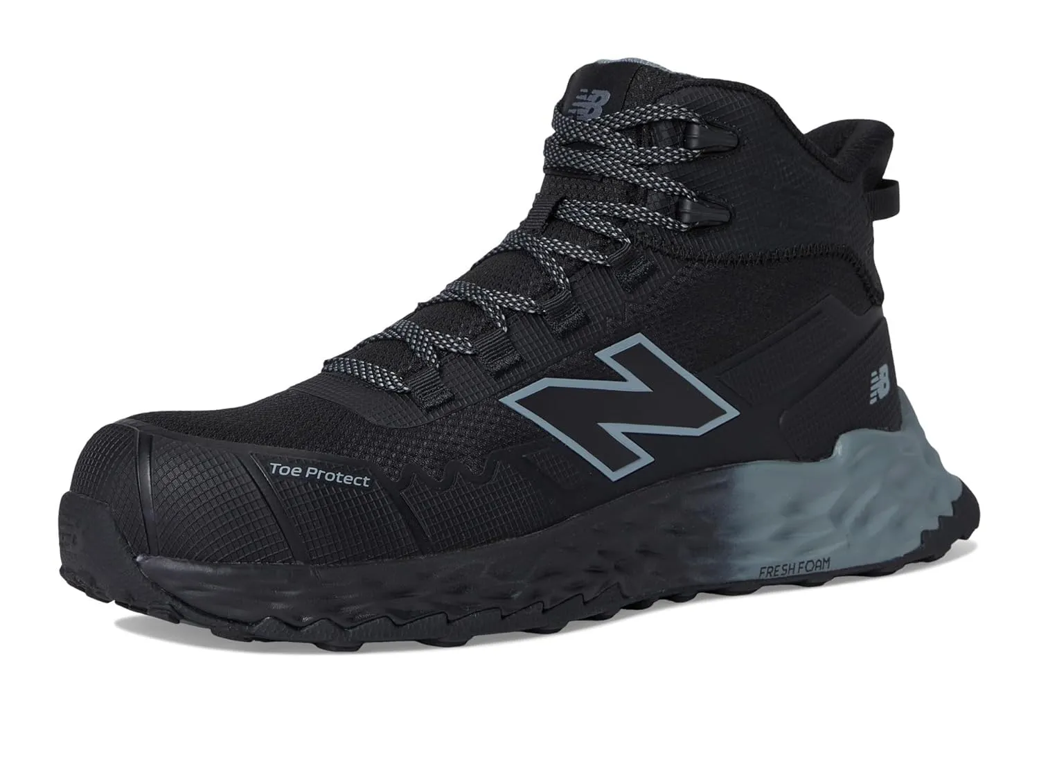 New Balance Fresh Foam Cremorne Composite Toe Safety Shoes for Men - Non Slip, Electrical Hazard - Black/Grey, Mid