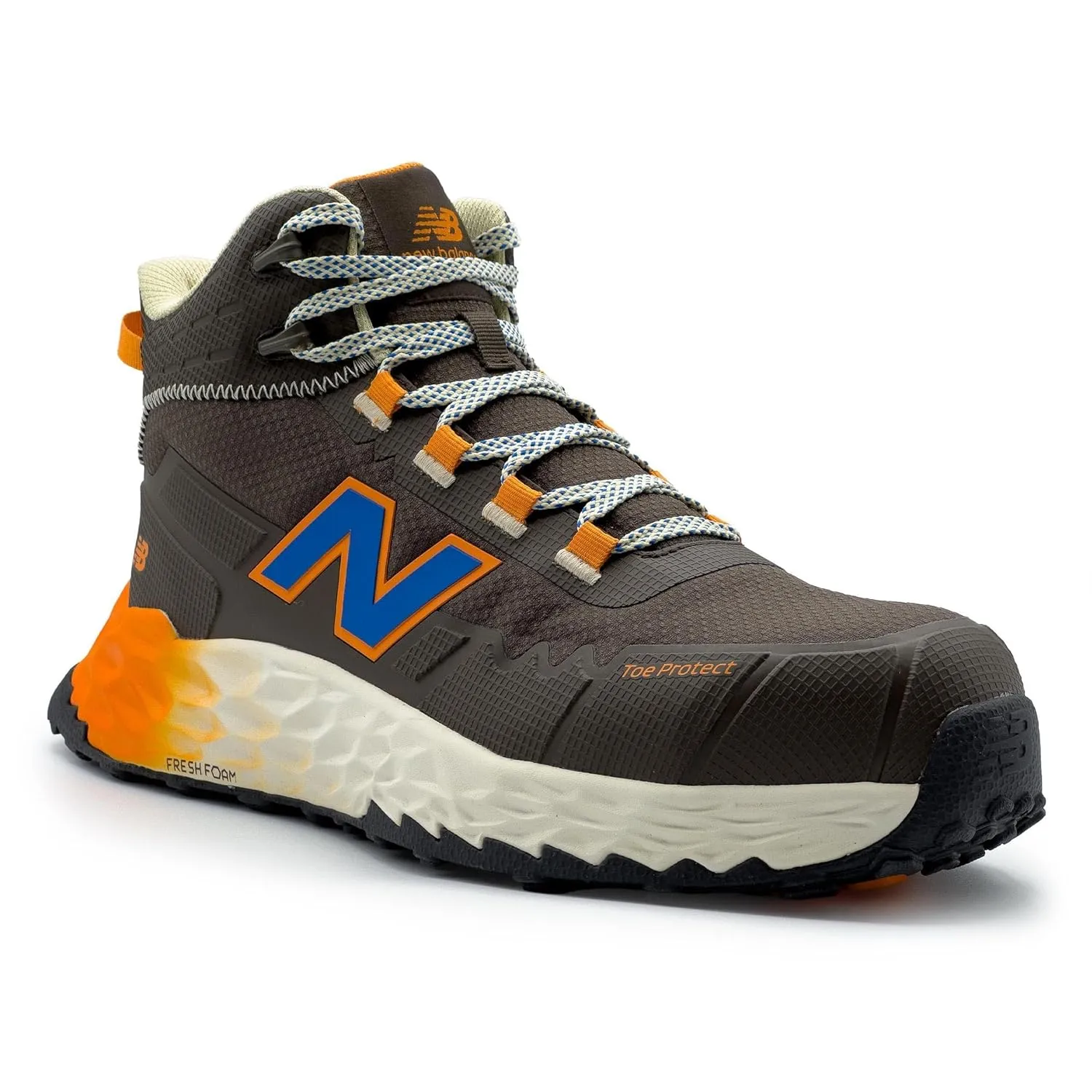 New Balance Fresh Foam Cremorne Composite Toe Safety Shoes for Men - Non Slip, Electrical Hazard - Brown, Mid