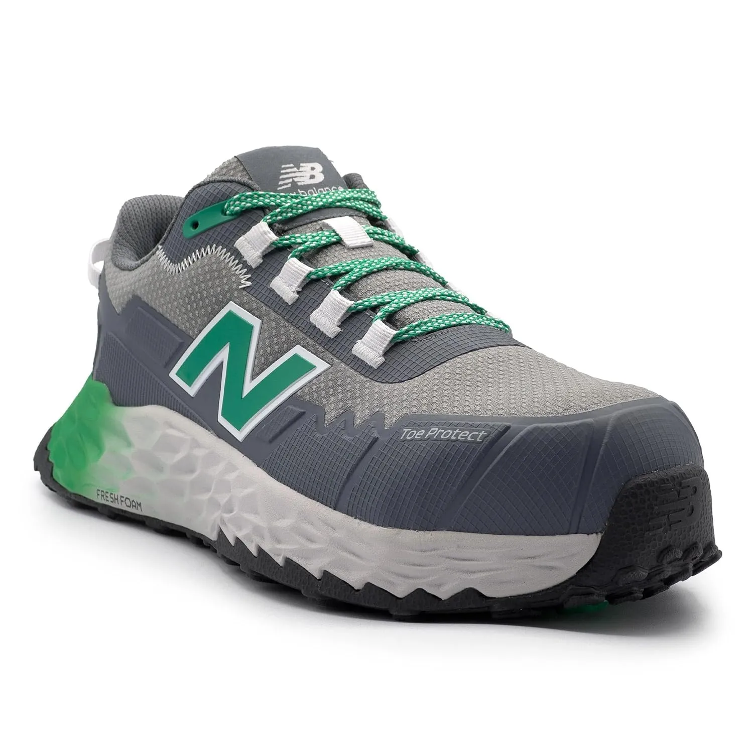 New Balance Fresh Foam Cremorne Composite Toe Safety Shoes for Men - Non Slip, Electrical Hazard - Green, Low Rise