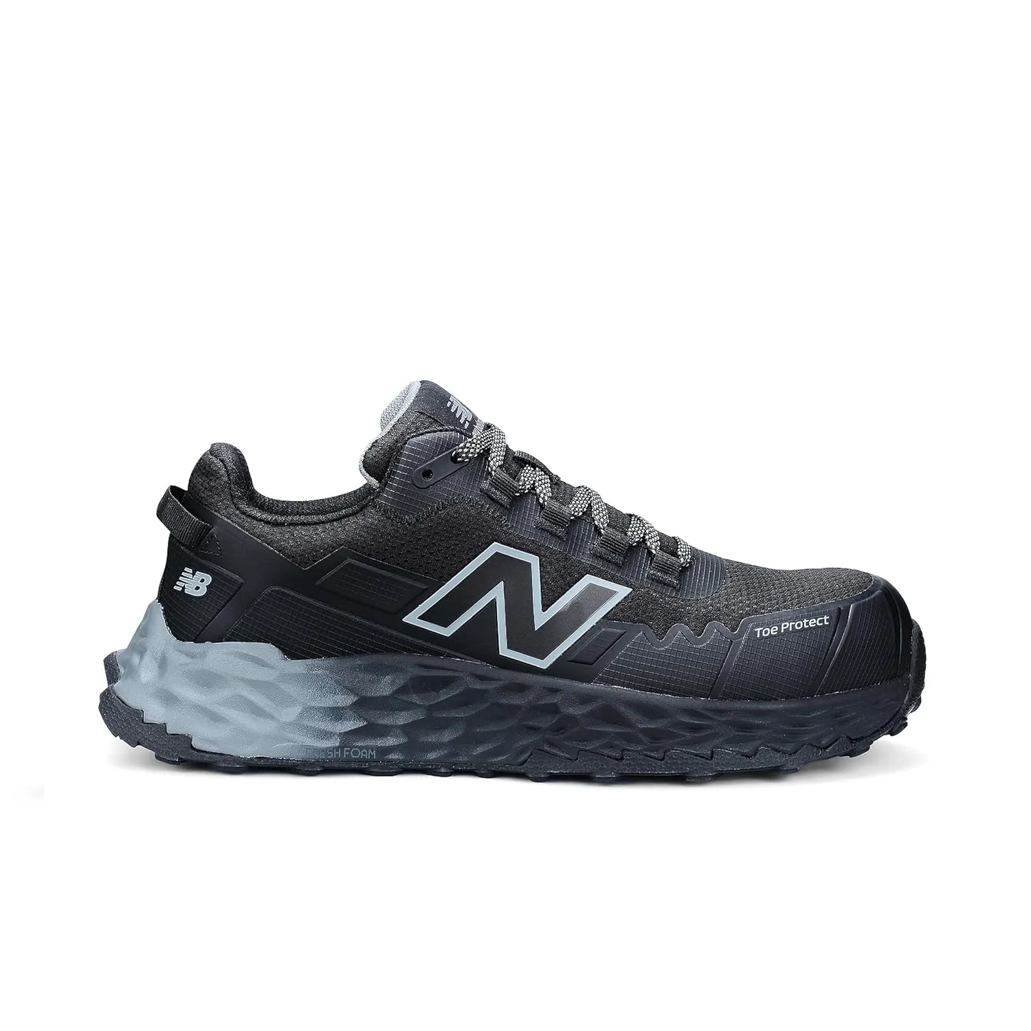 New Balance Fresh Foam Cremorne Composite Toe Safety Shoes for Men - Non Slip, Electrical Hazard - Wide Fit, Black/Grey, Low