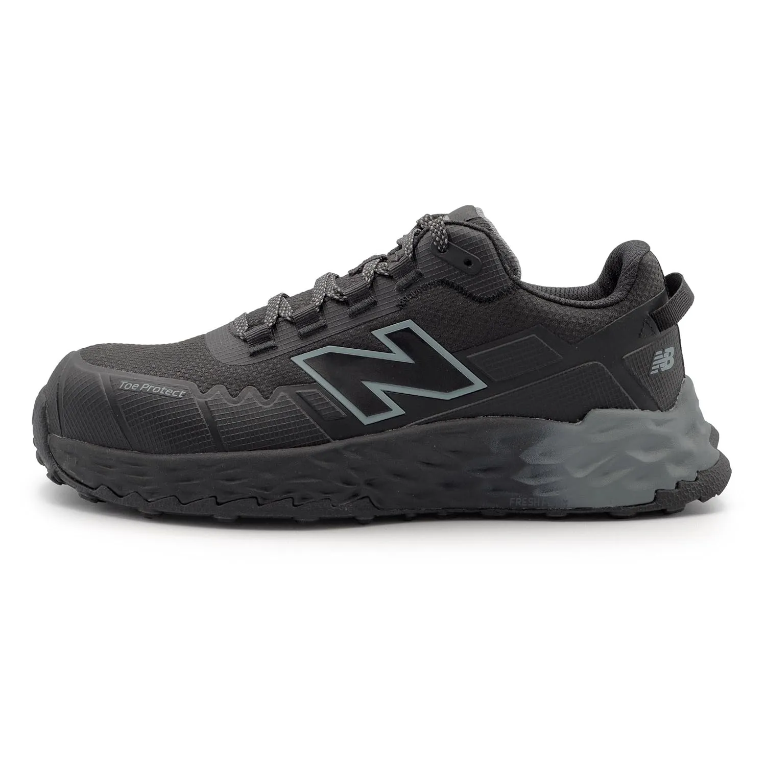 New Balance Fresh Foam Cremorne Composite Toe Safety Shoes for Men - Non Slip, Electrical Hazard - Wide Fit, Black/Grey, Low