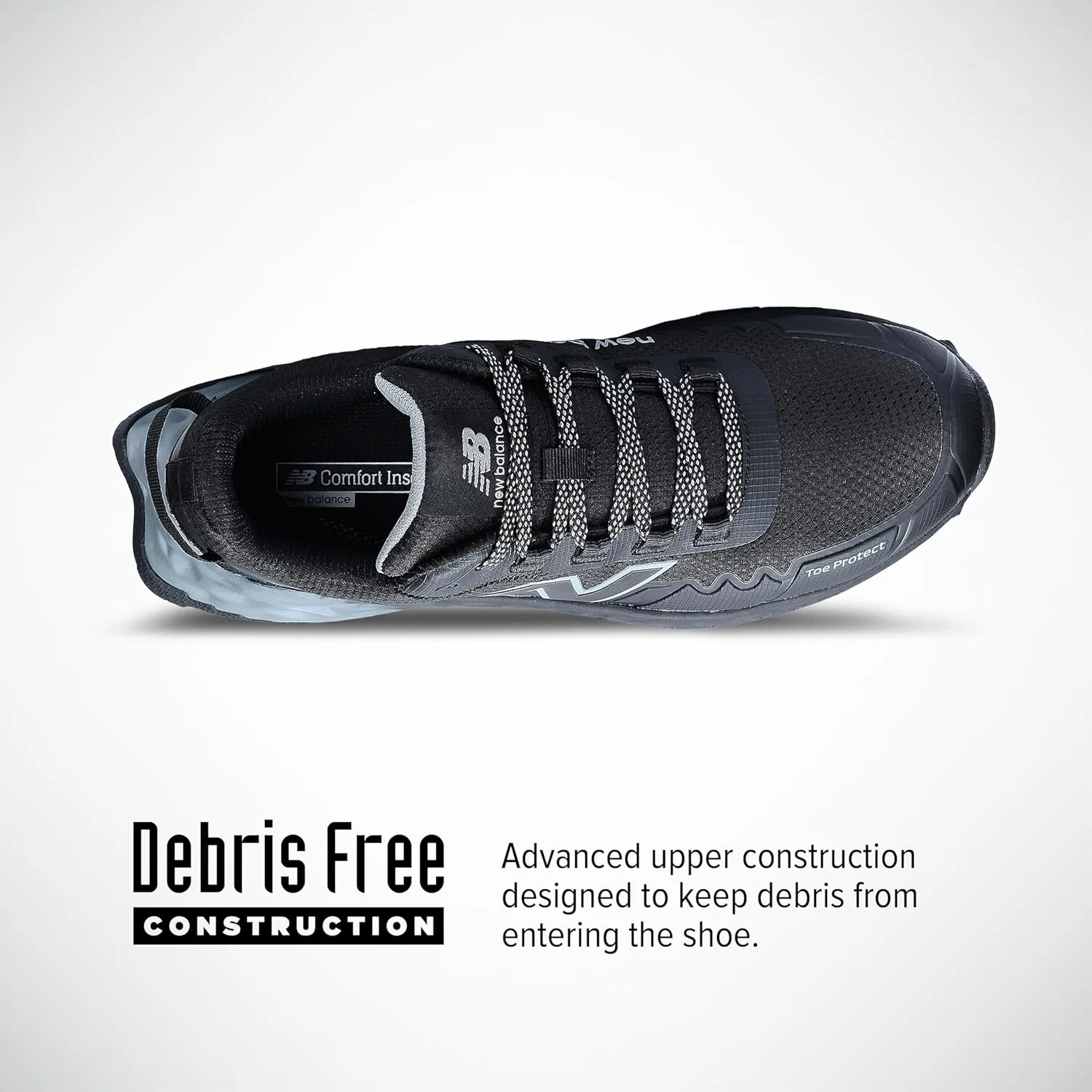 New Balance Fresh Foam Cremorne Composite Toe Safety Shoes for Men - Non Slip, Electrical Hazard - Wide Fit, Black/Grey, Low