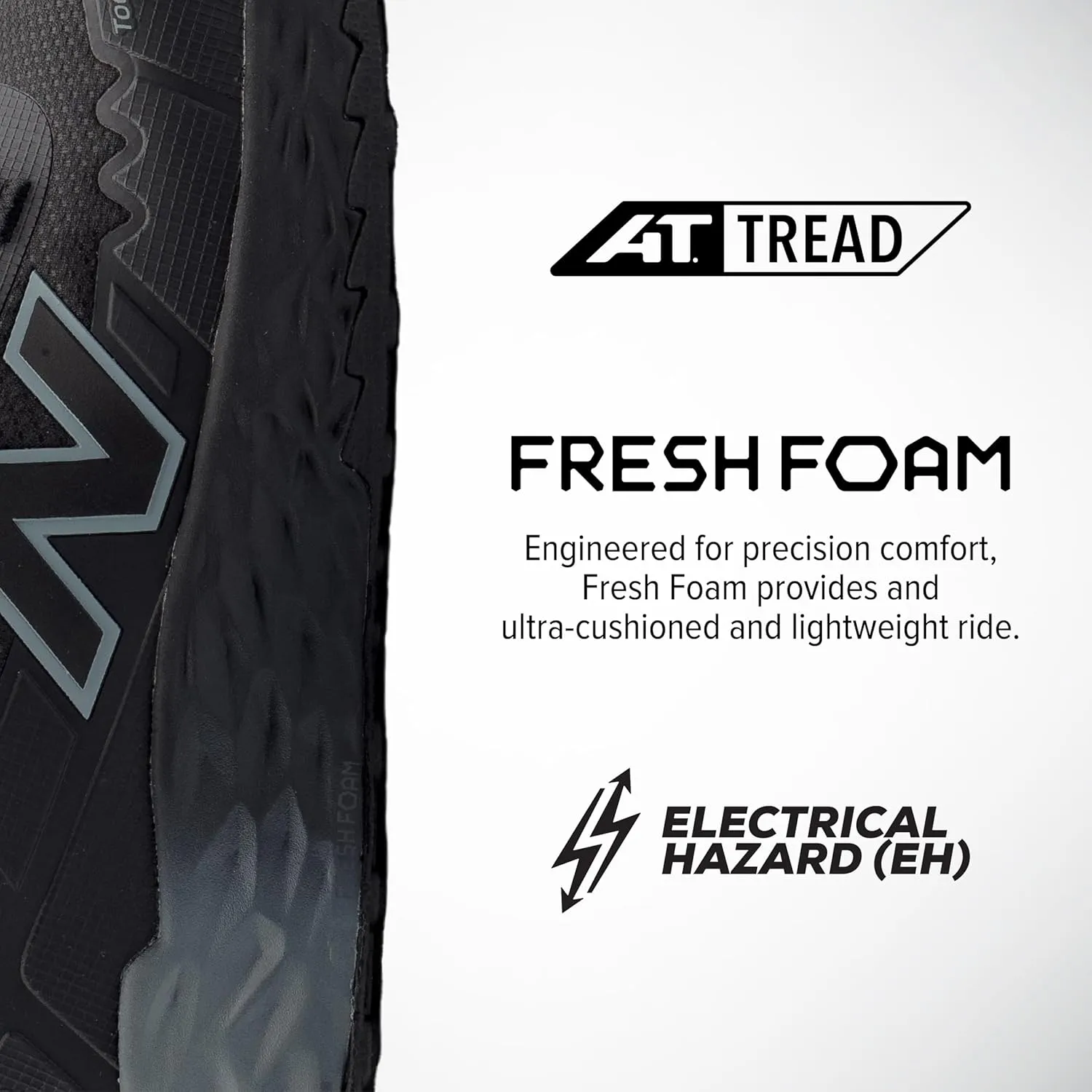 New Balance Fresh Foam Cremorne Composite Toe Safety Shoes for Women - Non Slip, Electrical Hazard - Black, Low Rise