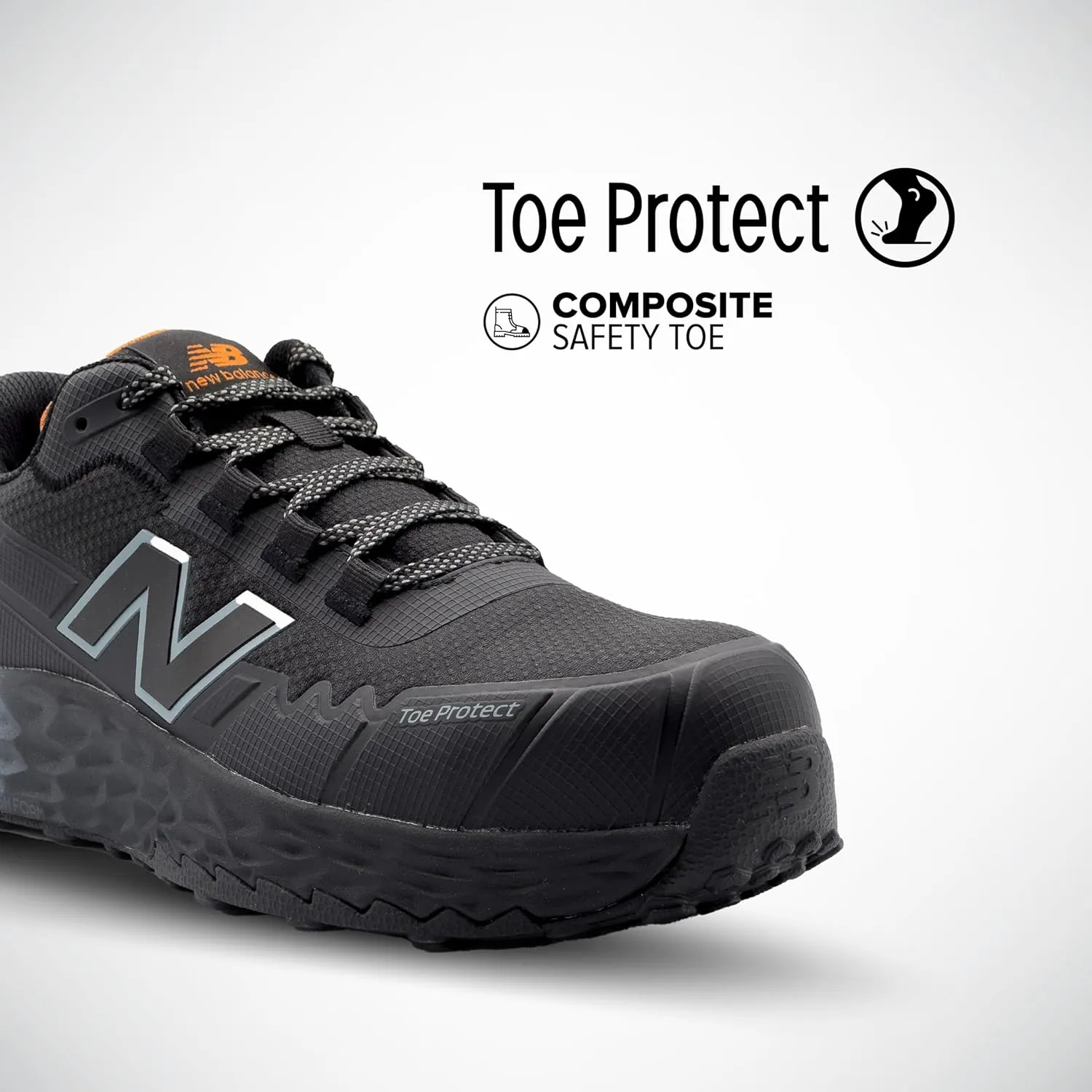 New Balance Fresh Foam Cremorne Composite Toe Safety Shoes for Women - Non Slip, Electrical Hazard - Black, Low Rise