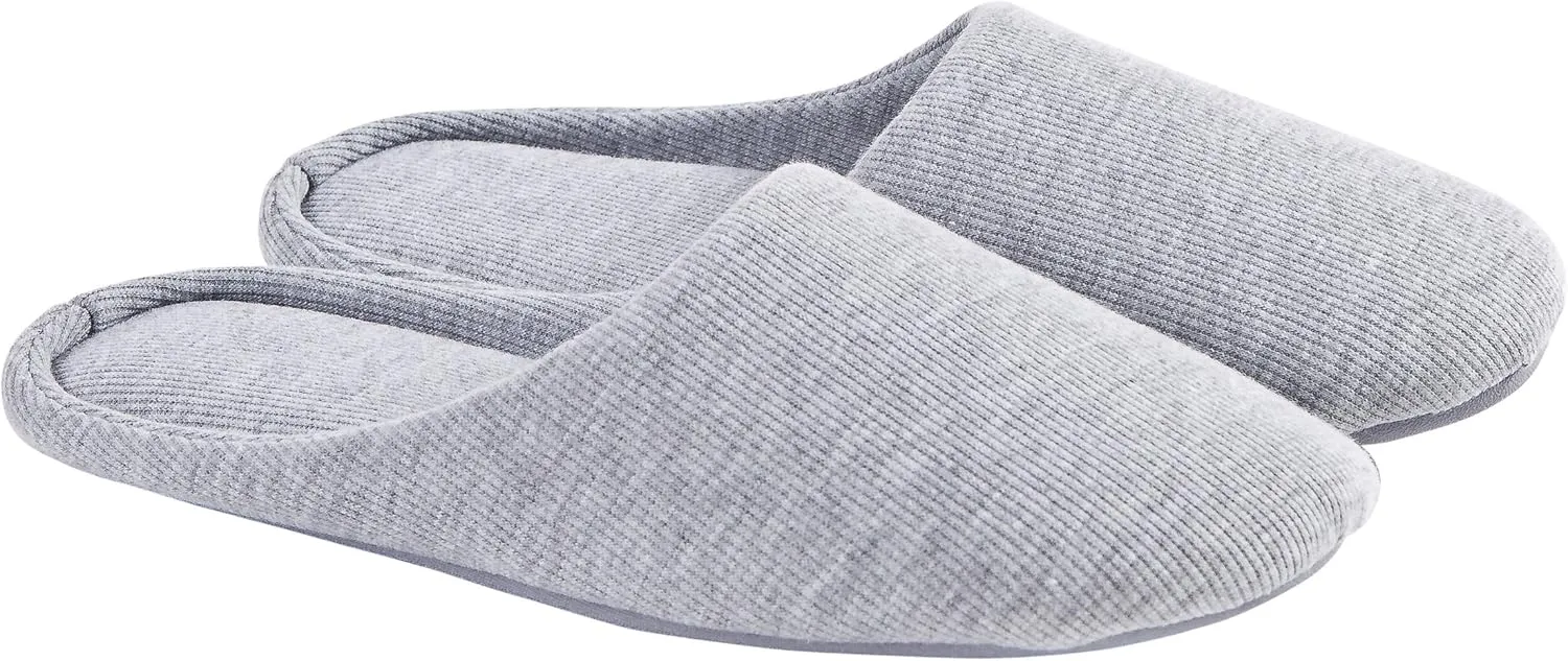 ofoot Women's Non-Slip House Slippers - Lightweight Cotton Memory Foam Indoor Slip-On, Machine Washable & Foldable Travel Design for Home, Yoga, Narrow/Wide Fit Options