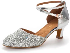 RoseMoli 1920s Shoes for Women Salsa Ballroom Dance Shoes for Woman Low Heels Dancing Pumps for Latin Tango Flapper Character Party Glitter Shoe