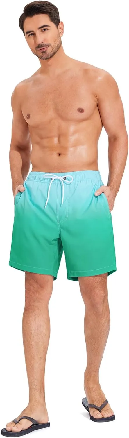 SILKWORLD Mens Swim Trunks Quick Dry Compression Liner 2 in 1 Shorts Men Swimsuit