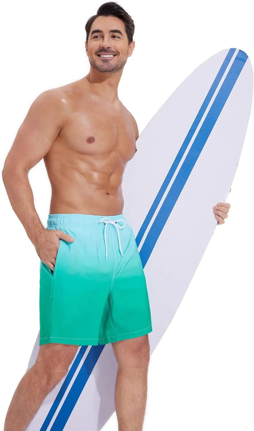 SILKWORLD Mens Swim Trunks Quick Dry Compression Liner 2 in 1 Shorts Men Swimsuit