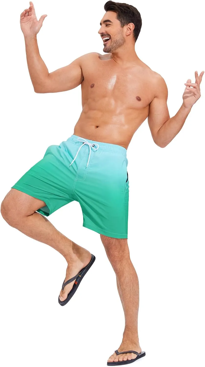 SILKWORLD Mens Swim Trunks Quick Dry Compression Liner 2 in 1 Shorts Men Swimsuit