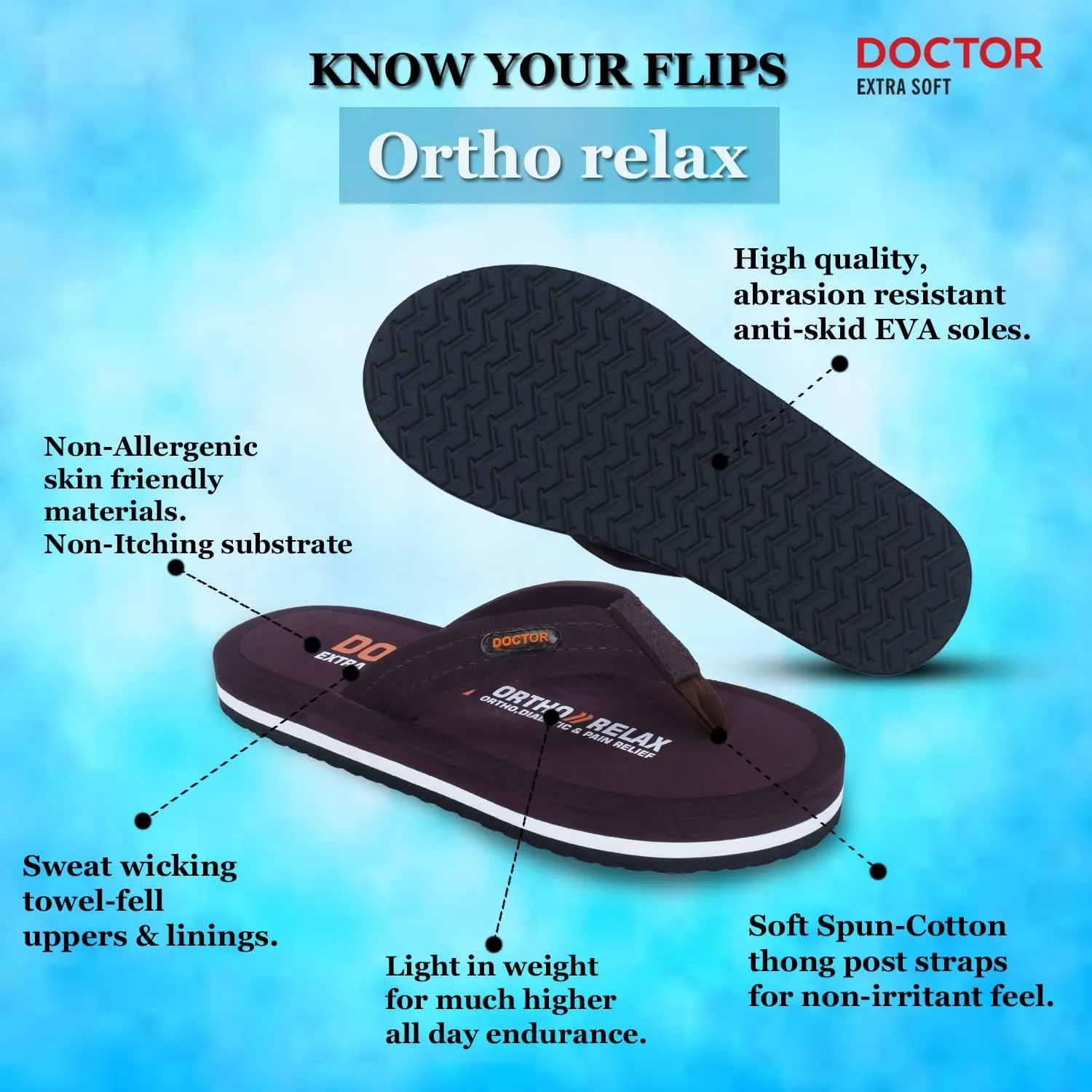 Slipper for Men's || Diabetic & Comfortable || Skid Resistant || Lightweight || Comfortable Footbed || Memory Foam Bounce Back Technology || Flip-Flop & Slippers D-32