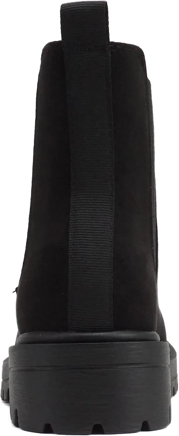Soda Pilot ~ Women Lug Sole Low Heel Chelsea Fashion Ankle Bootie w/Double Elastic Gore
