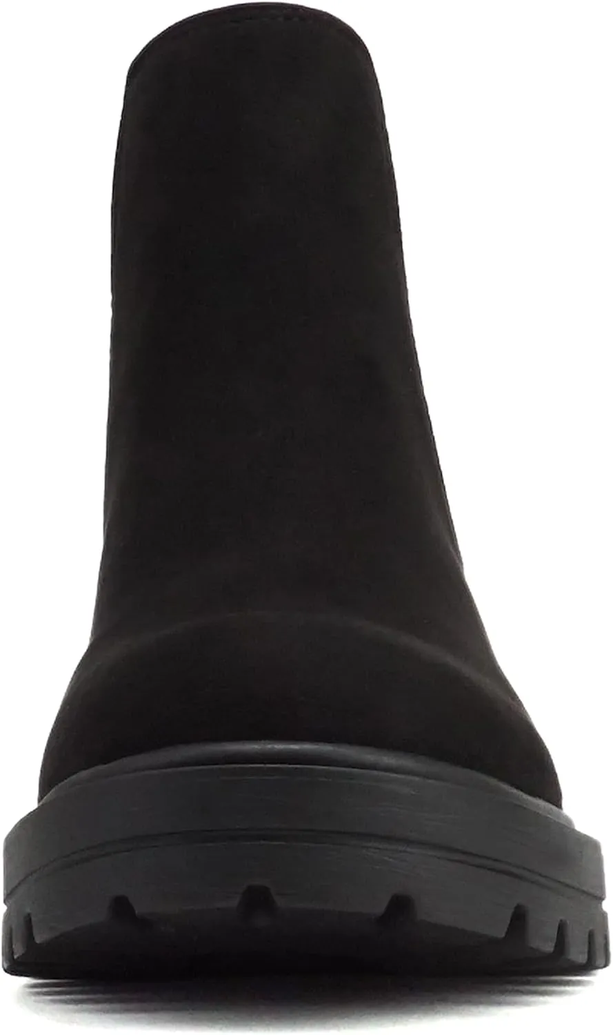 Soda Pilot ~ Women Lug Sole Low Heel Chelsea Fashion Ankle Bootie w/Double Elastic Gore