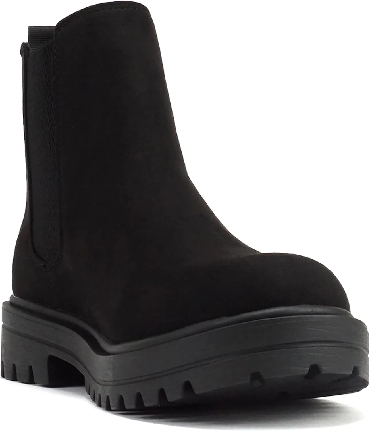 Soda Pilot ~ Women Lug Sole Low Heel Chelsea Fashion Ankle Bootie w/Double Elastic Gore