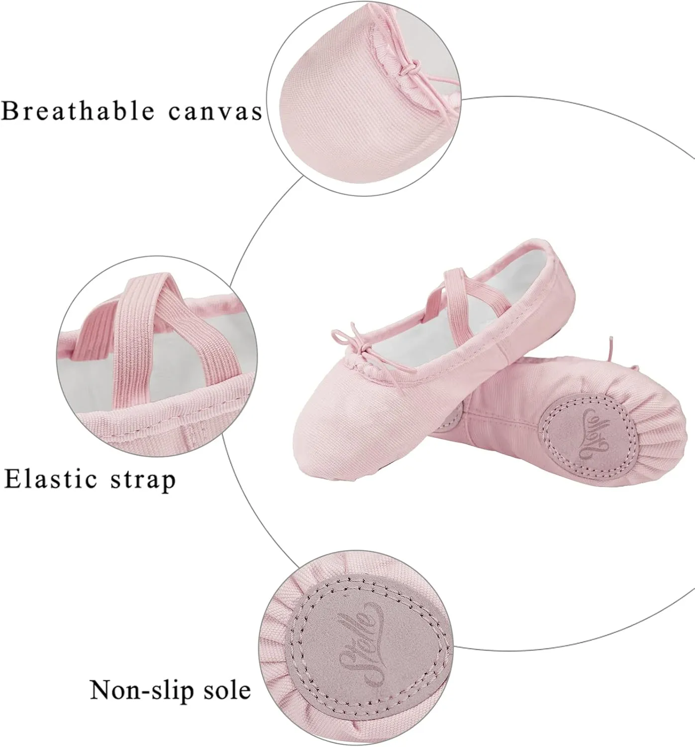 Stelle Canvas Ballet Shoes for Girls Dance Ballet Slippers ShoesToddler/Little/Big Kid/Women