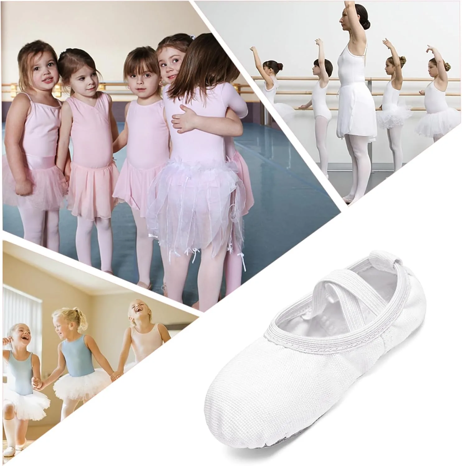 Stelle Canvas Ballet Shoes Toddler Girls Ballet Slippers No-Tie Boys Dance Shoes
