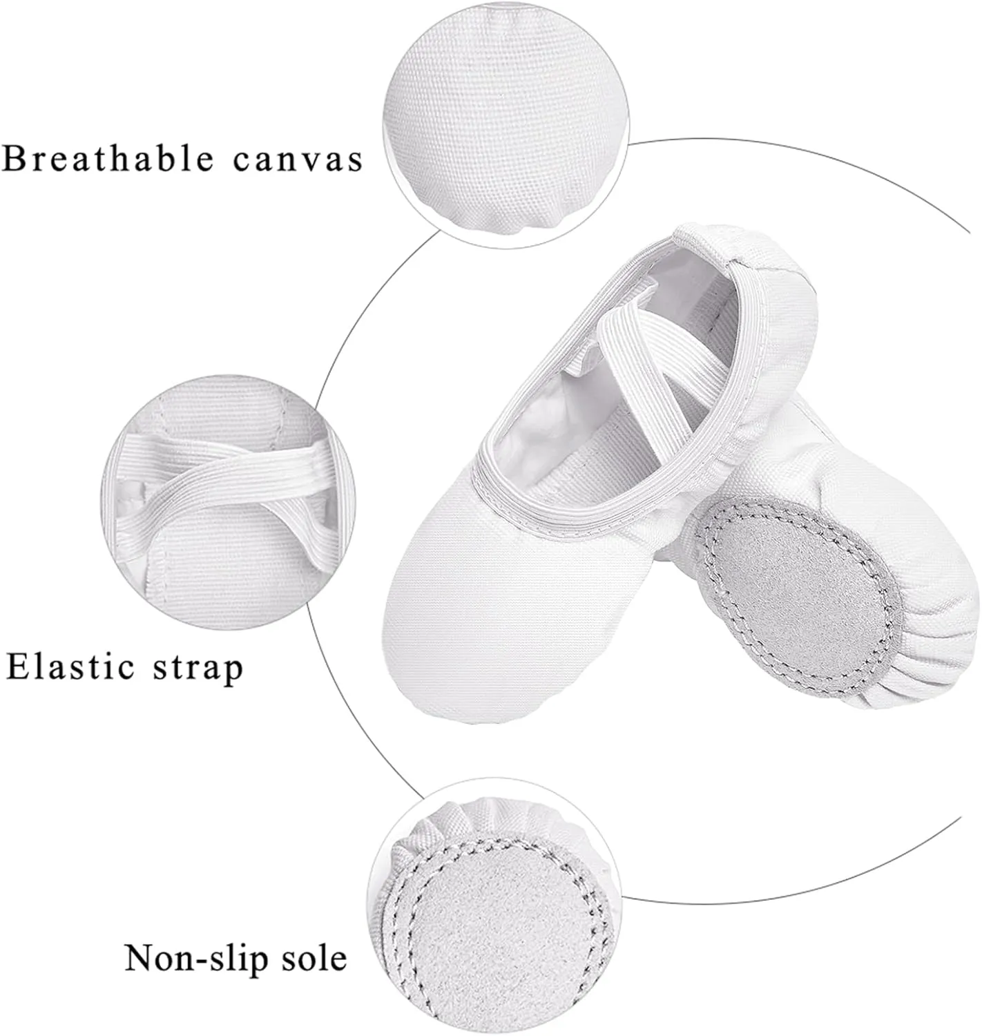 Stelle Canvas Ballet Shoes Toddler Girls Ballet Slippers No-Tie Boys Dance Shoes