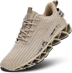 Vooncosir Men's Fashion Sneakers Breathable Mesh Running Shoes Blade Non Slip Soft Sole Casual Athletic Walking Shoes