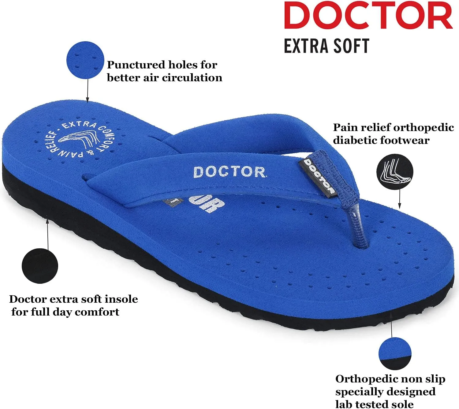 Women's Care Orthopaedic Diabetic Comfortable MCR Flip-Flop Slippers D-16