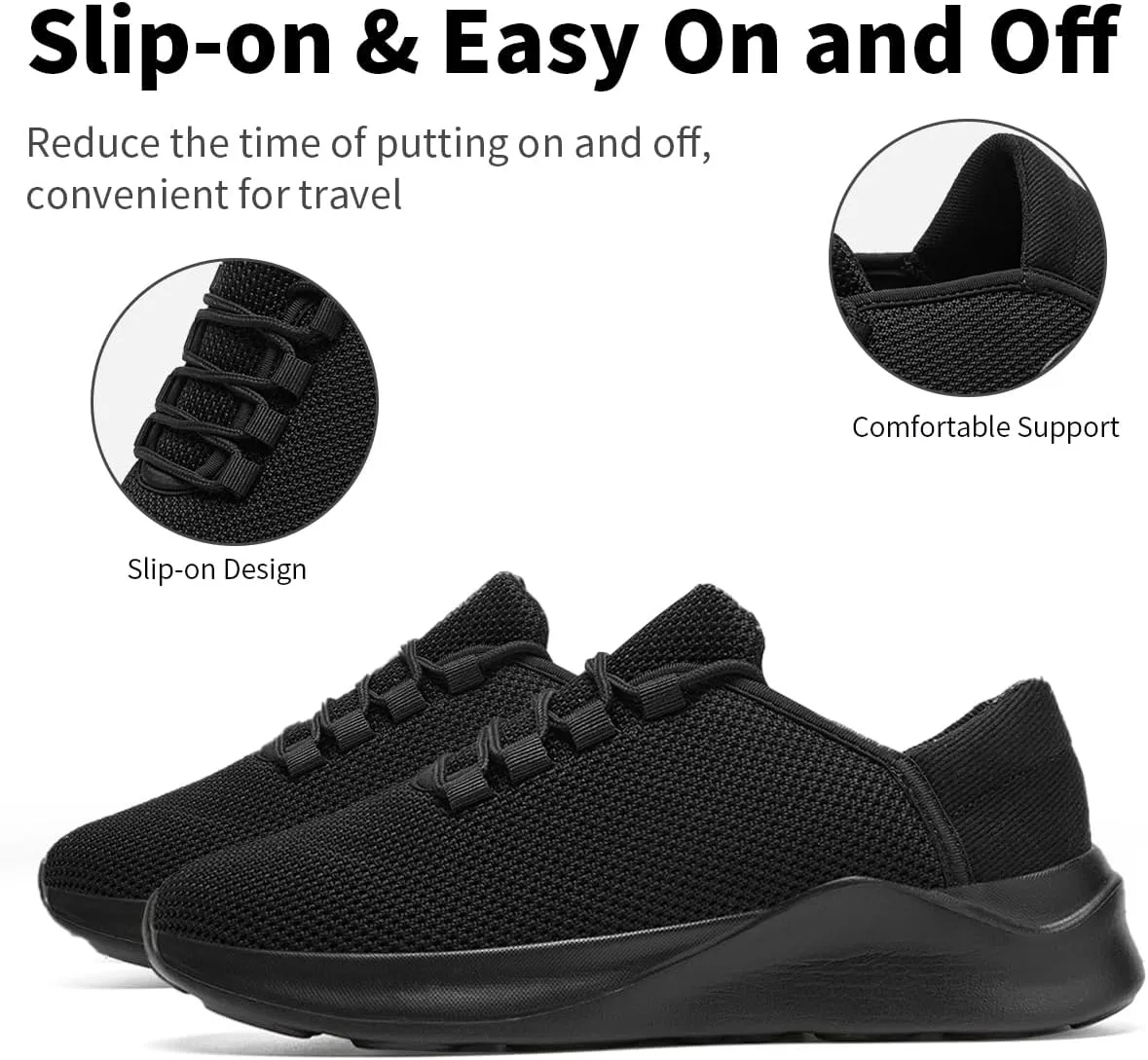 Women's Slip On Walking Shoes Lightweight Breathable Comfortable Tennis Sneakers for Workout Gym Cross Training Casual Platform Fashion Sneaker