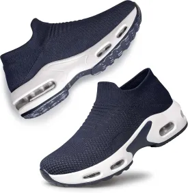 YHOON Women's Walking Shoes Slip-on - Sock Sneakers Ladies Nursing Work Air Cushion Mesh Casual Running Jogging Shoes