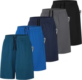 ZENGVEE 5 Pack Athletic Gym Mens Shorts Workout Quick Dry Basketball Shorts with Pockets for Running Casual Activewear
